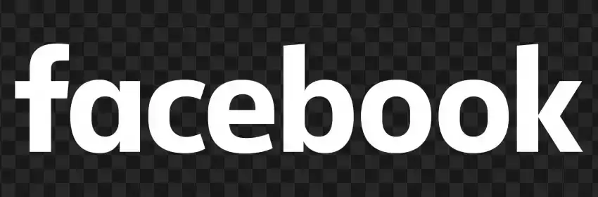 Facebook White Text Logo PNG Transparent Background