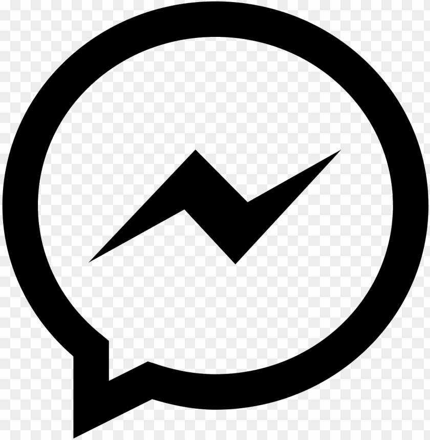 facebook messenger logo black and white PNG image with transparent  background | TOPpng