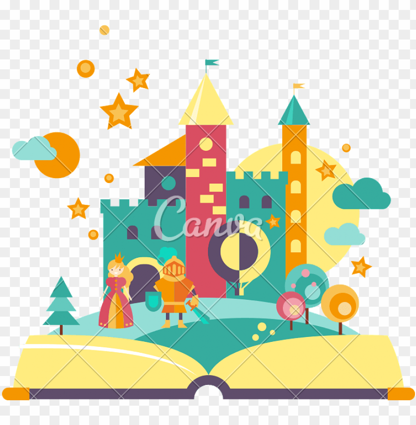 fairytale open book vector PNG transparent with Clear Background ID 96428