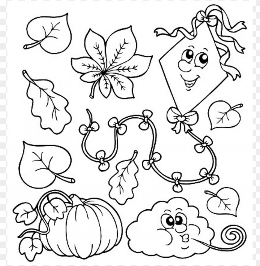 fall colors coloring sheet PNG transparent with Clear Background ID 107857