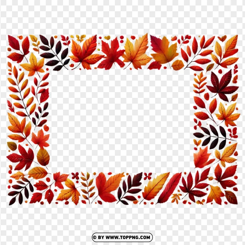 Fall Leaves Border For Seasonal Designs PNG Transparent Background