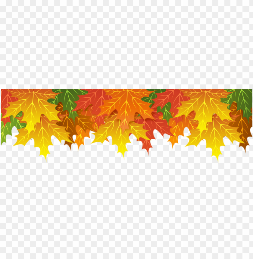 fall leaves upper border clipart png photo - 56206