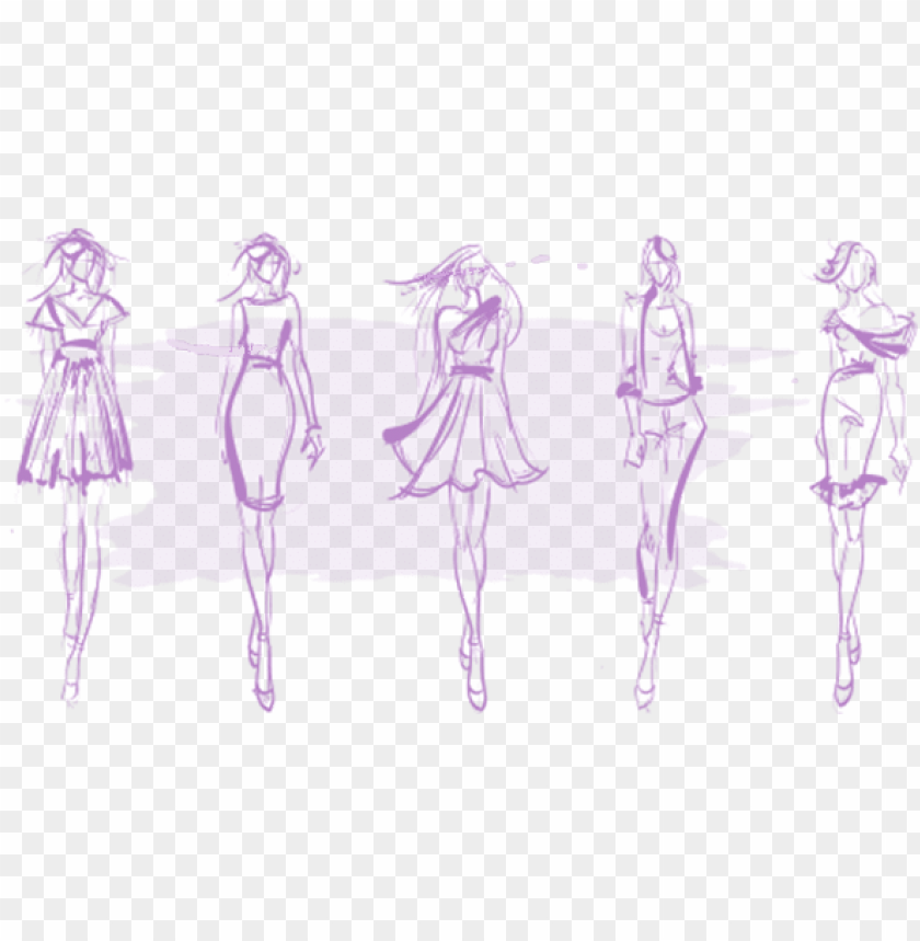 Fashion Design Sketch Models Png Image With Transparent Background Toppng