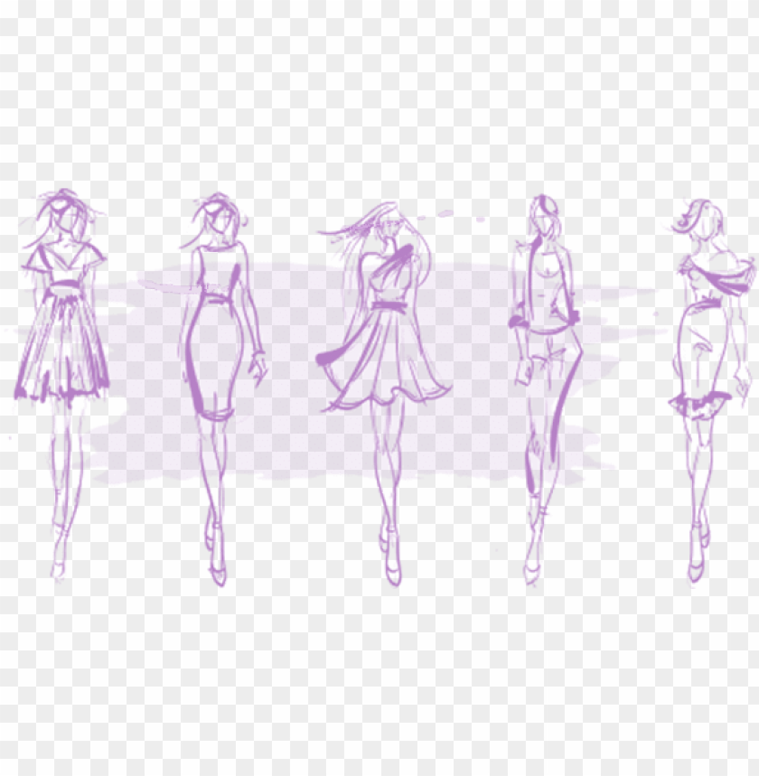 Fashion Design - Sketch Models PNG Transparent Background