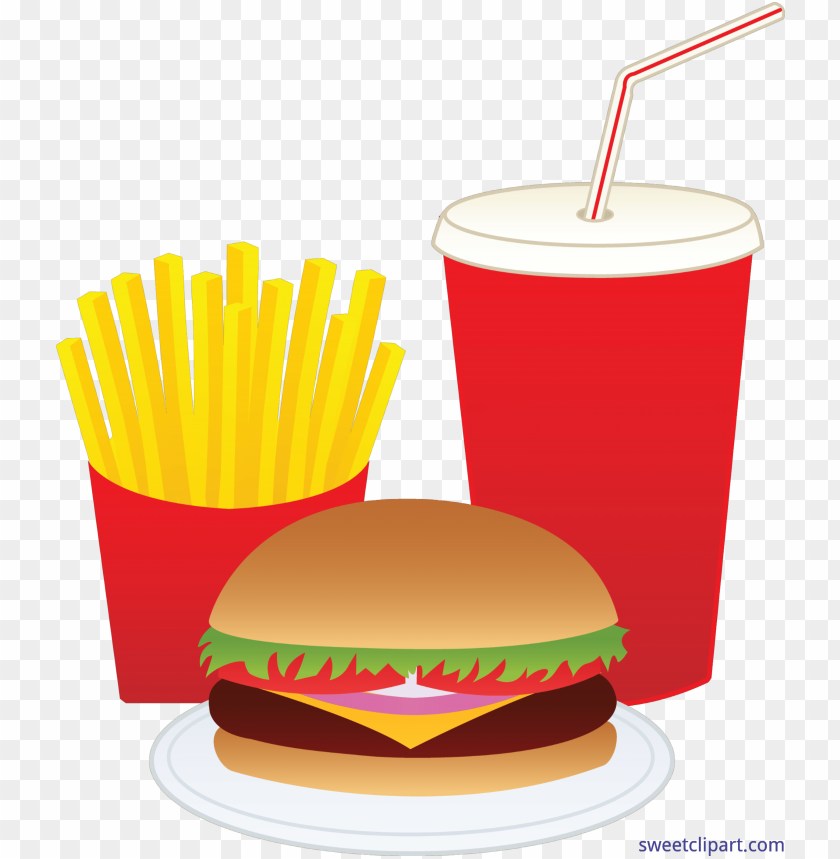 free PNG fast food meal clip art - burgers and fries clipart PNG image with transparent background PNG images transparent