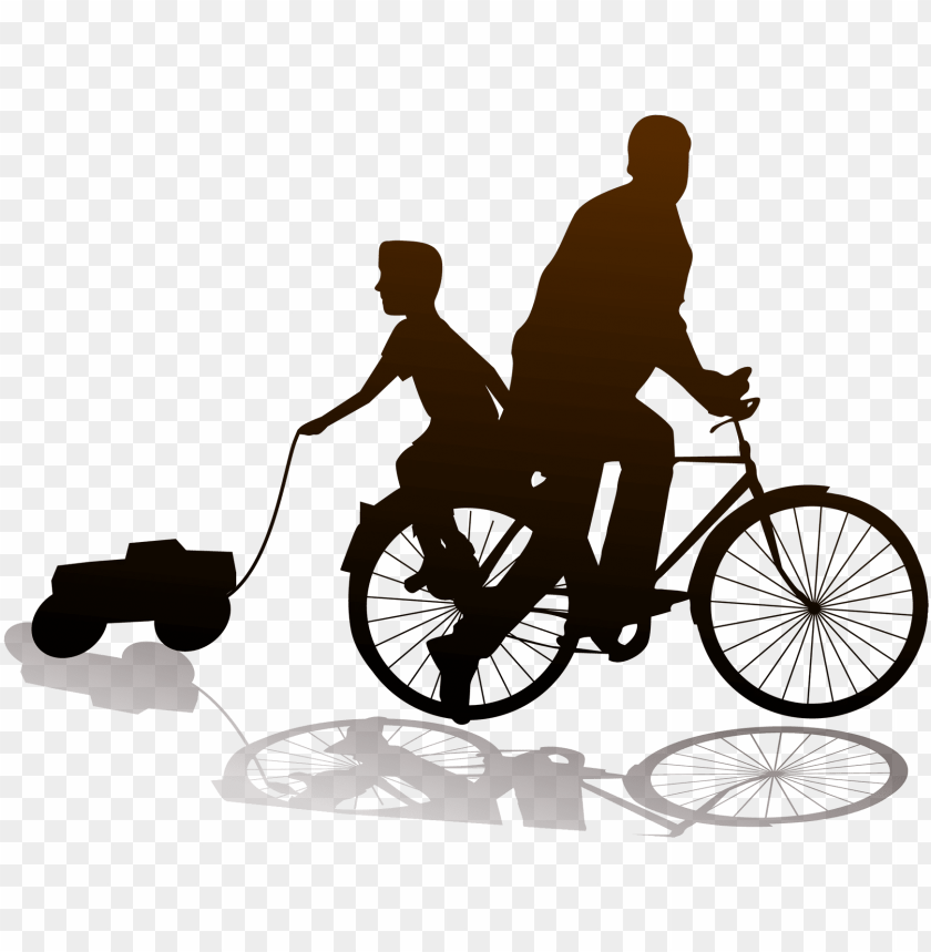 fathers day son mother - father and son cycling PNG image with transparent background@toppng.com