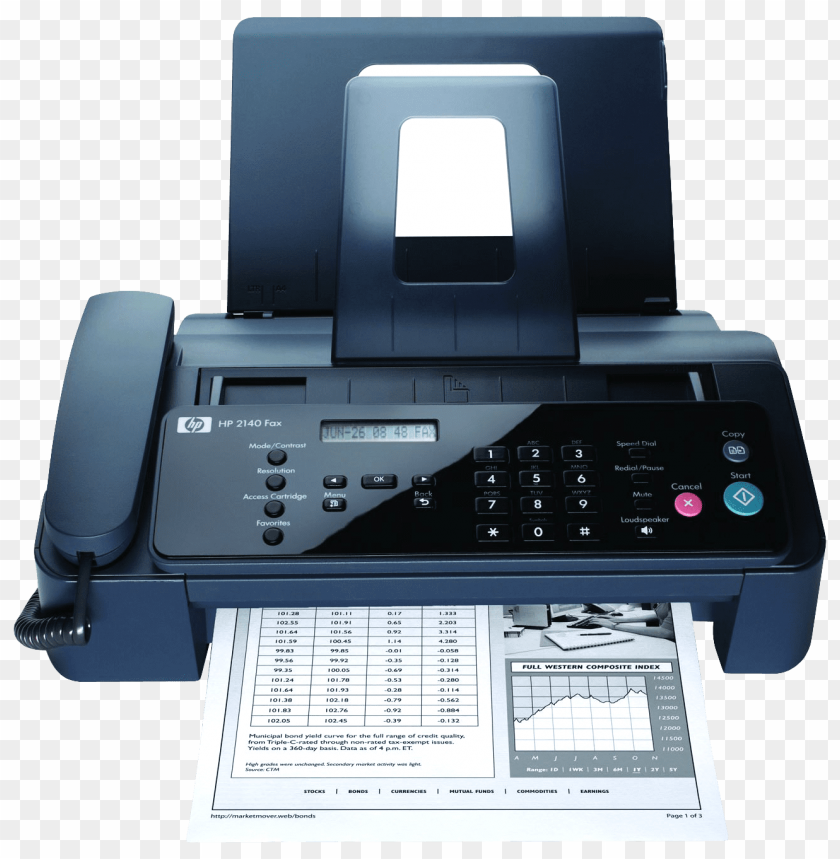 Transparent Background PNG of fax machine - Image ID 22992