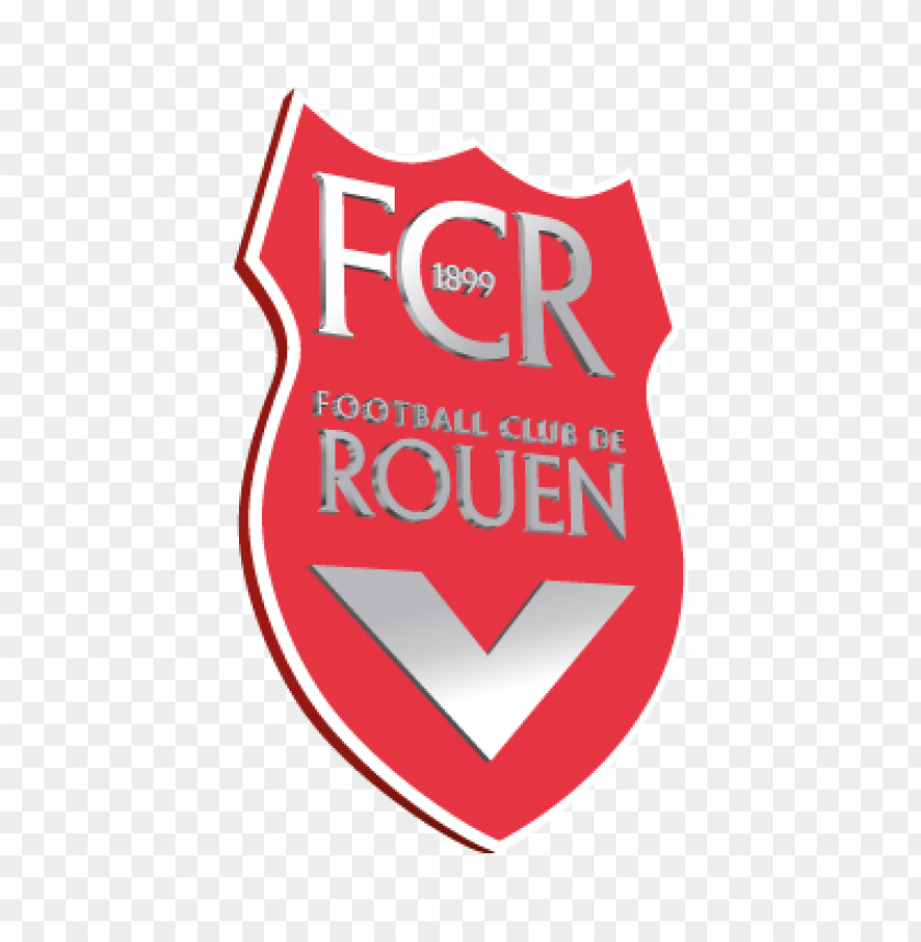 FC Rouen, football club logo, 1899 founding year, red and silver emblem, French football team