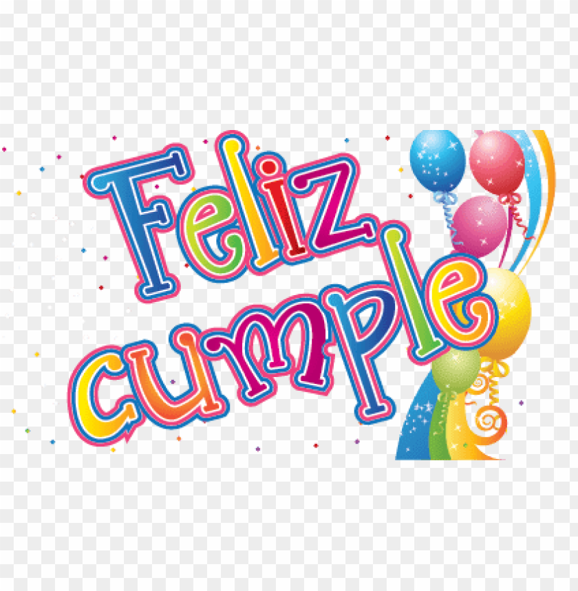 feliz cumpleaños with balloons PNG image with transparent background.