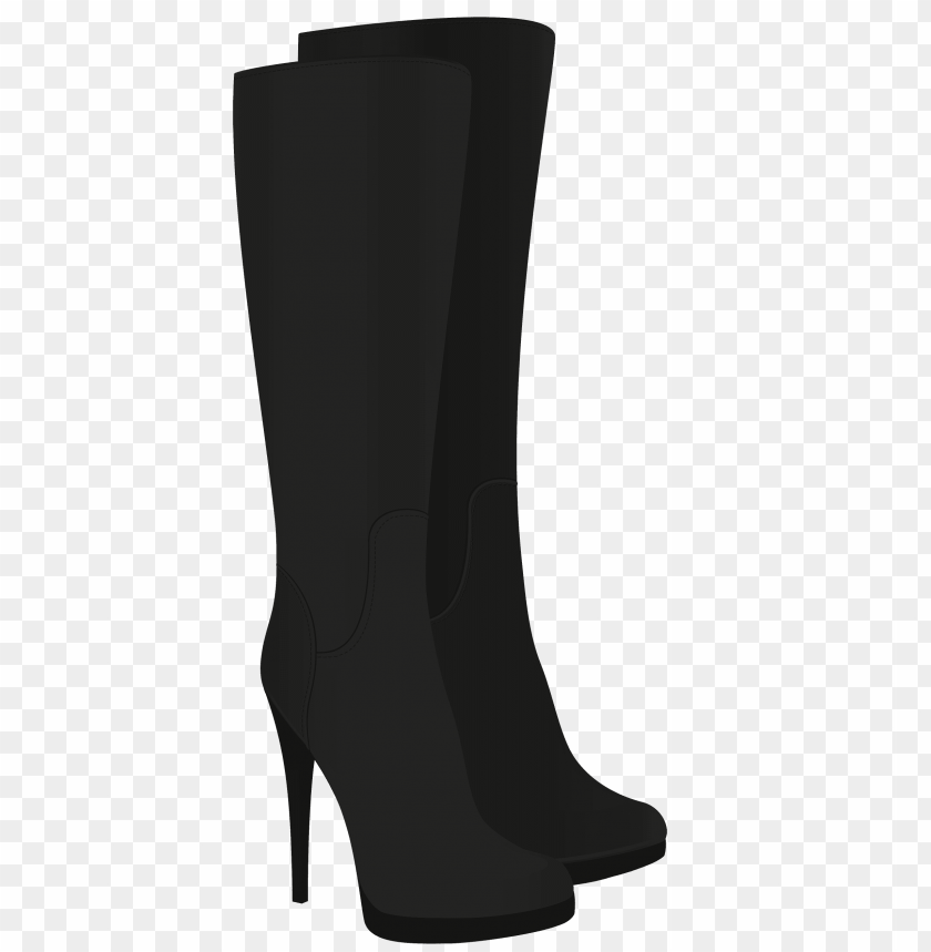 female black boots clipart png photo - 33460