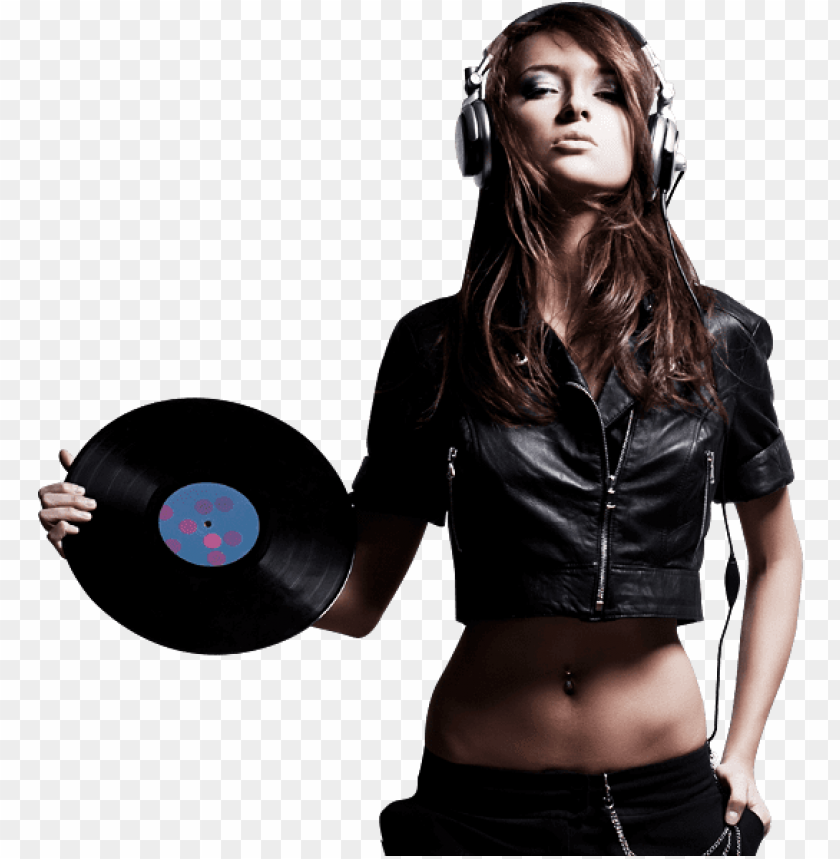 Female Dj Girl With Headphone Png Image With Transparent