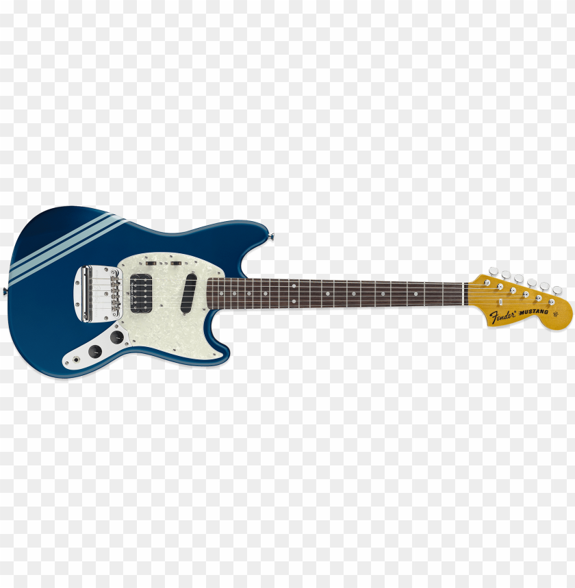 free PNG fender kurt cobain mustang dark lake placid blue - fender mustang candy apple red PNG image with transparent background PNG images transparent