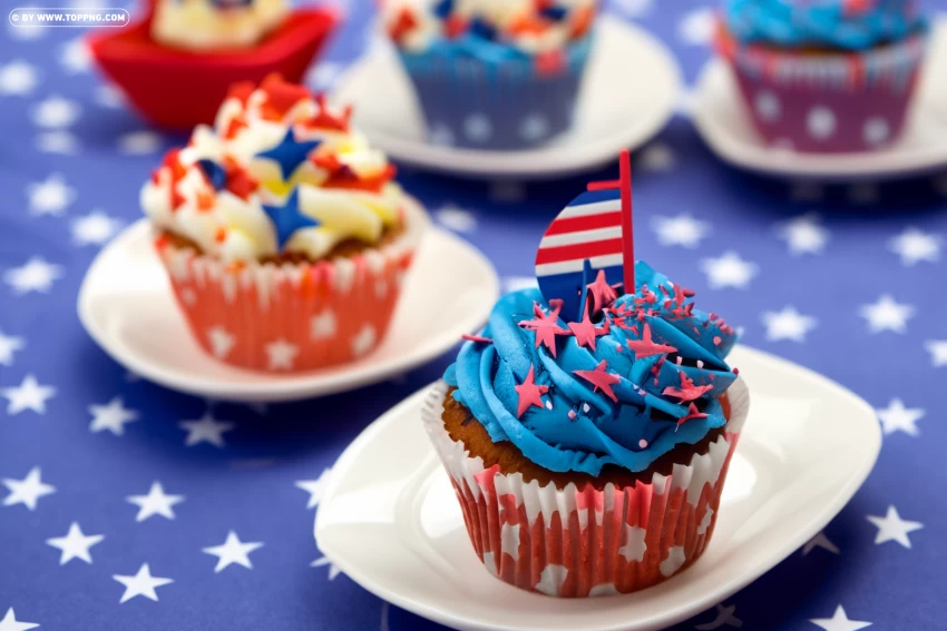 Festive And Fun 4th Of July Cupcake Clipart Graphics
