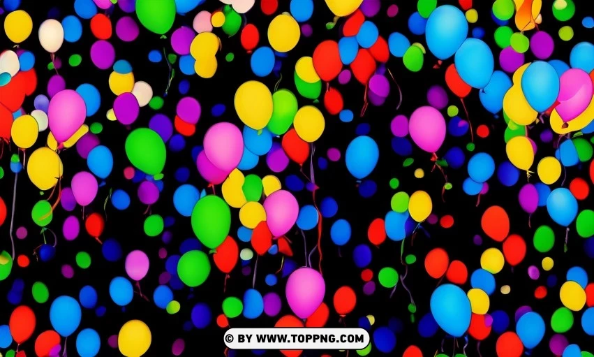 Festive Colorful balloons, Confetti celebration backdrop, Blurred bokeh party background, Colorful inflatable balloons decor, Festive event ambiance, Confetti-filled background, Luxury party scene