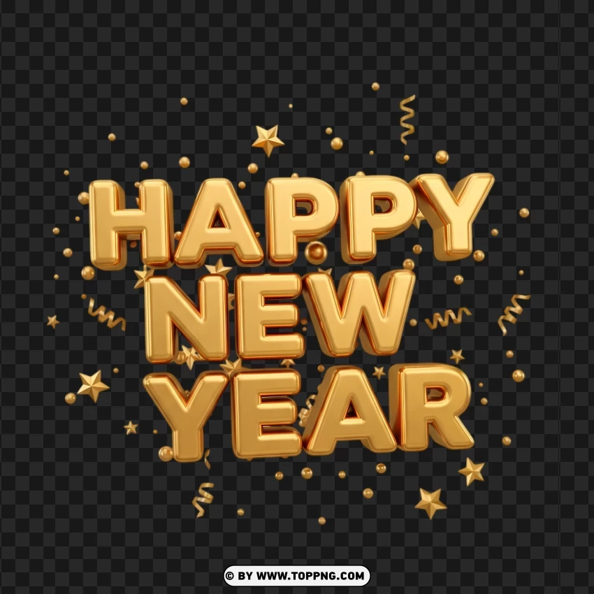 Happy New Start 2026 Festive Design With 3d Typography PNG Transparent Background
