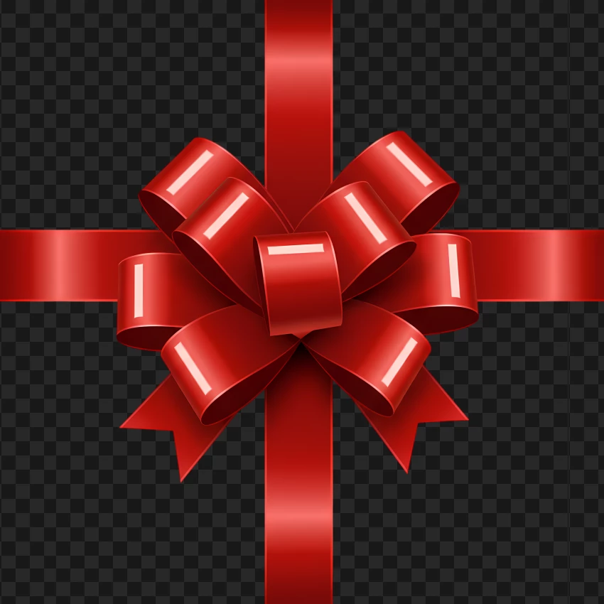 Festive Red Gift Ribbon Without PNG Transparent Background