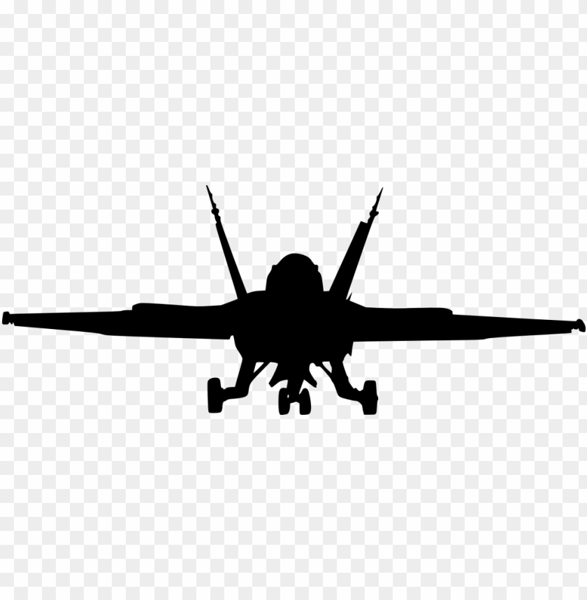 Transparent fighter plane front view silhouette PNG Image - ID 3500