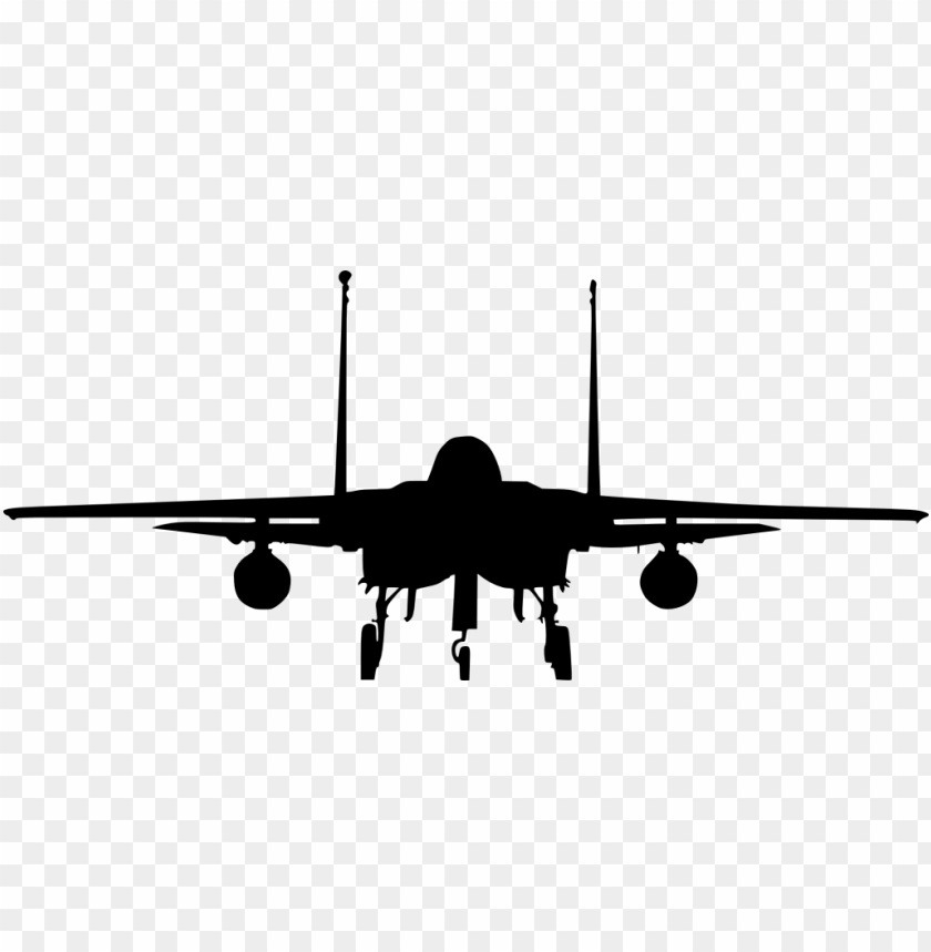 Transparent fighter plane front view silhouette PNG Image - ID 3501