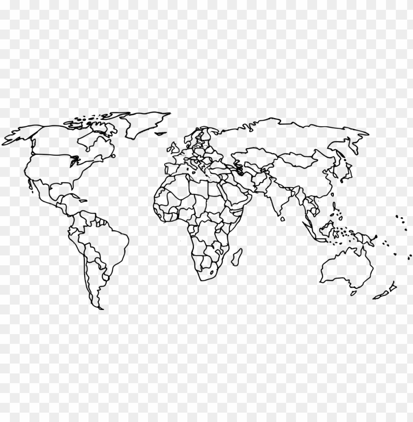 world map outline with countries png