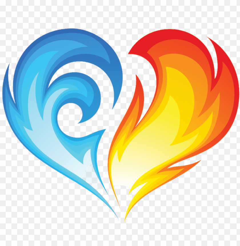 fire and ice heart PNG image with transparent background | TOPpng