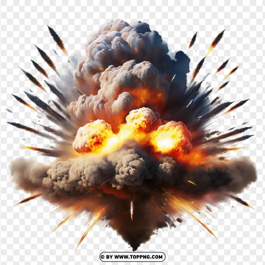 Fire And Smoke Explosion PNG Transparent Background