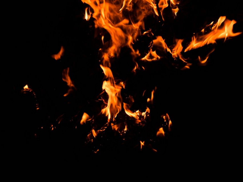 Fire Bonfire Dark Flame Black Background Toppng