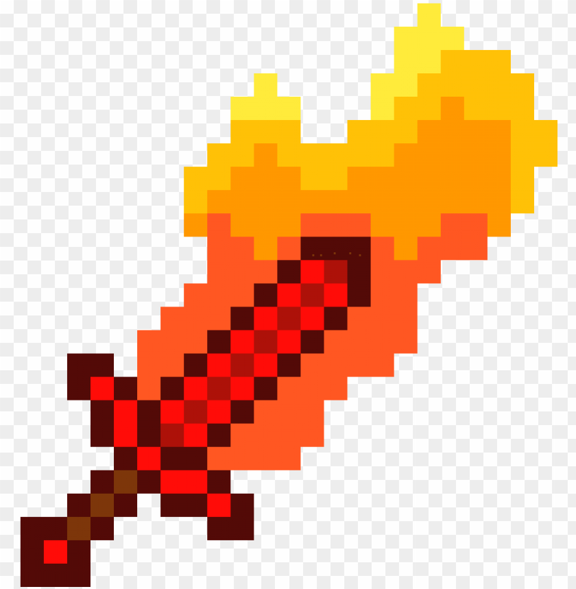Fire Sword Minecraft Png Image With Transparent Background Toppng