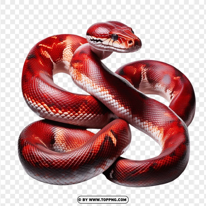 Blood Python Displaying Unique Coiled Stance PNG Transparent Background