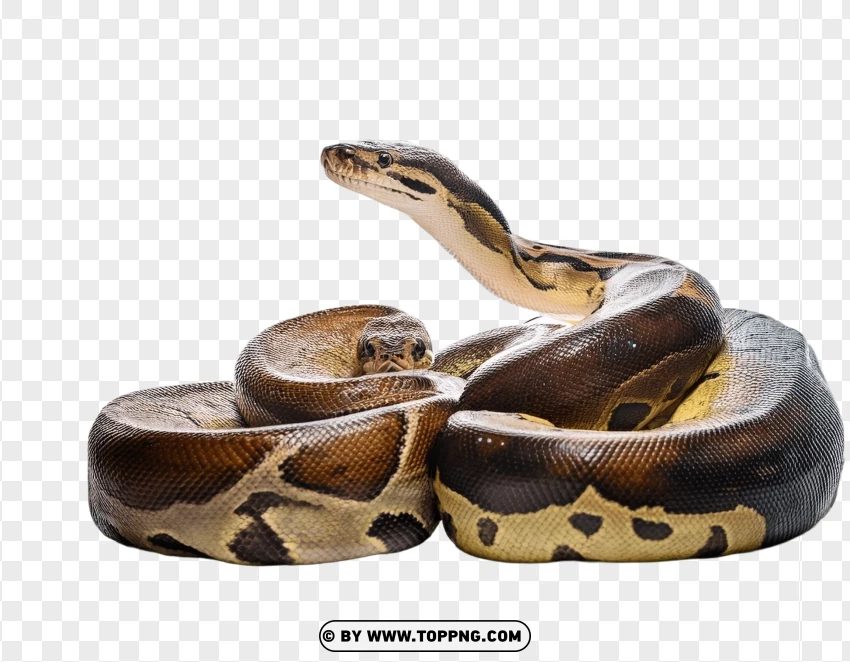 Ball Pythons Coiled In A Wildlife Set Pose PNG Transparent Background