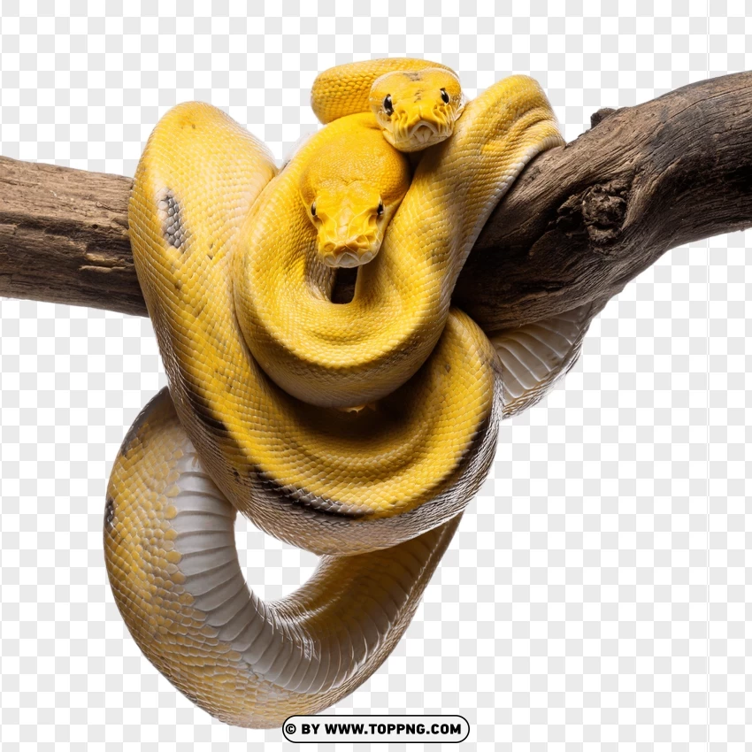 Firefly High Quality Image Of Yellow Python Wrapped Around Trunk In Different Poses Isolated On 2output PNG Transparent Background