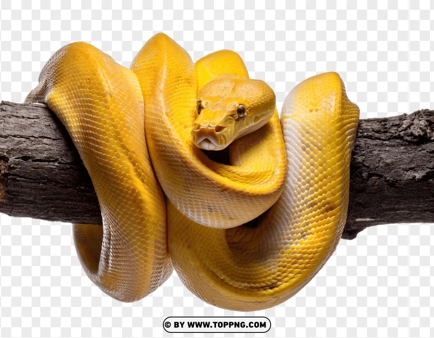 Firefly High Quality Image Of Yellow Python Wrapped Around Trunk In Different Poses Isolated On 5output PNG Transparent Background