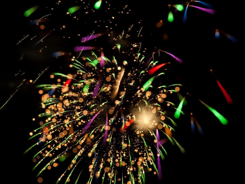 fireworks, sparks, colorful, shine, celebration
