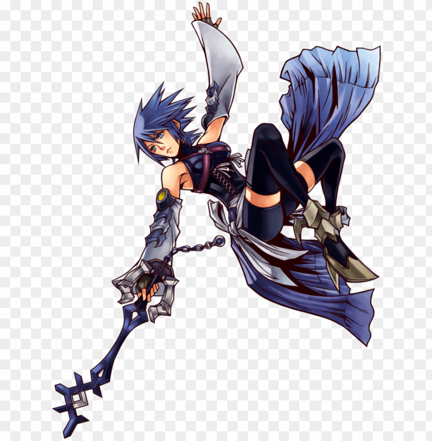 First Game Kingdom Hearts Birth By Sleep Voices Megumi - Kingdom Hearts Aqua Official Art PNG Image With Transparent Background