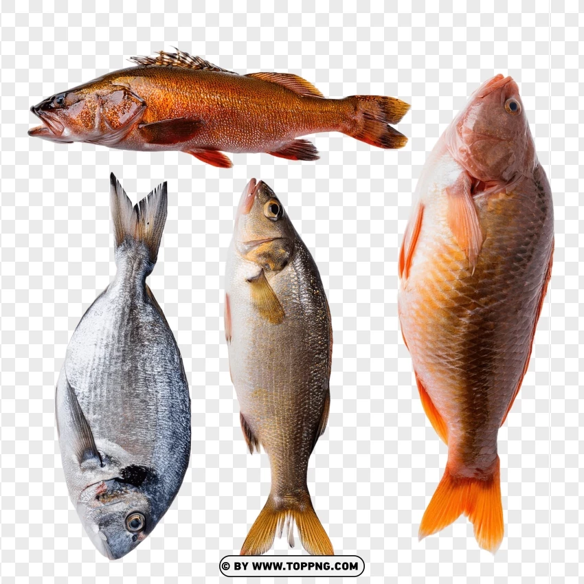 Group Of Fish In Natural Resting Poses PNG Transparent Background