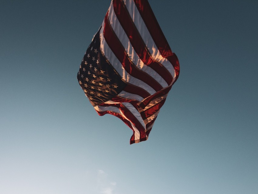 flag, america, symbolism, wind