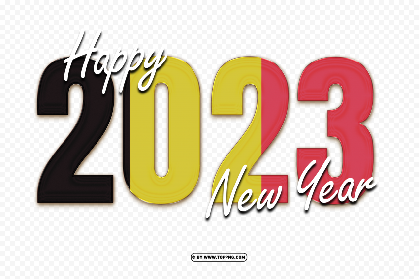 flag of belgium with 2023 text happy new year png,New year 2023 png,Happy new year 2023 png free download,2023 png,Happy 2023,New Year 2023,2023 png image