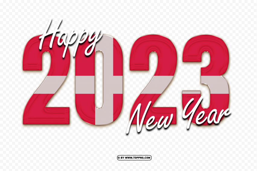 flag of denmark with happy new year 2023 png,New year 2023 png,Happy new year 2023 png free download,2023 png,Happy 2023,New Year 2023,2023 png image