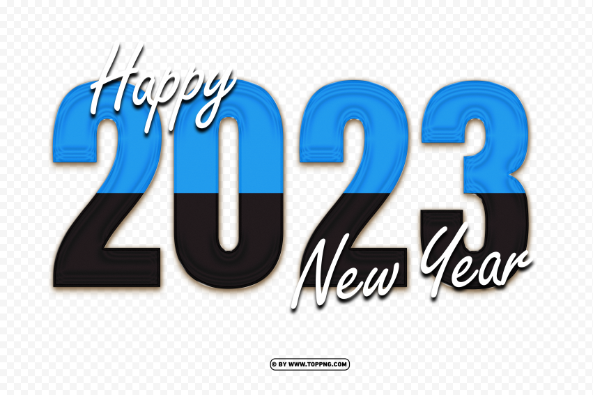 flag of estonia with 3d happy 2023 new year design png,New year 2023 png,Happy new year 2023 png free download,2023 png,Happy 2023,New Year 2023,2023 png image