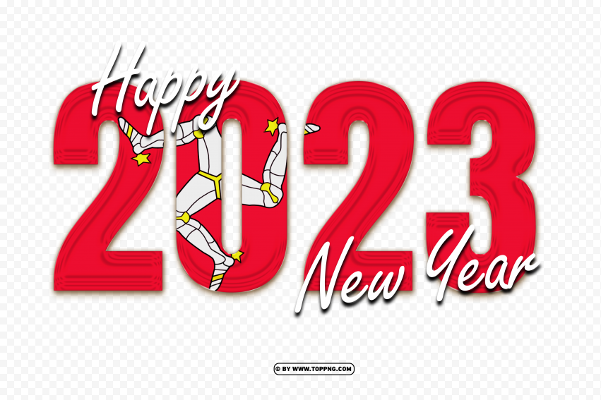 flag of mann png with design happy new year 2023,New year 2023 png,Happy new year 2023 png free download,2023 png,Happy 2023,New Year 2023,2023 png image