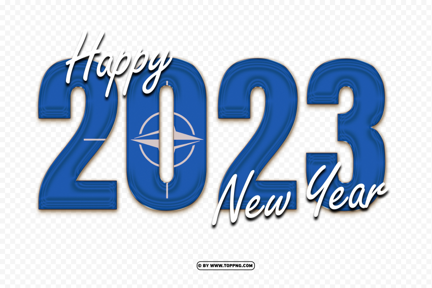 Flag Of Nato With 2023 Happy New Year Png Image