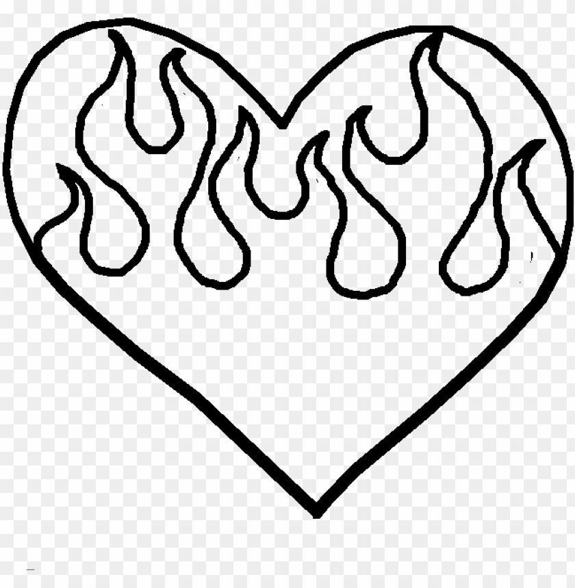 how to draw a flaming heart