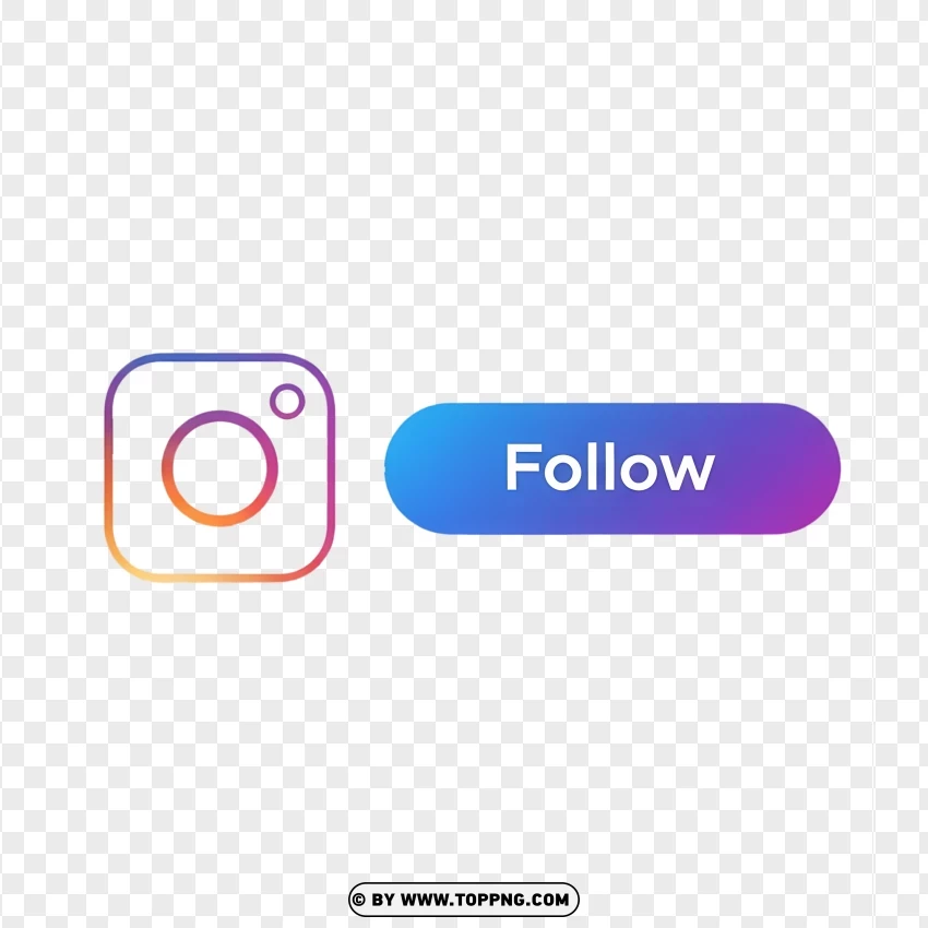 Flat Instagram Follow Icon PNG Transparent Background