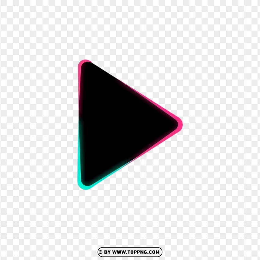 Flat Black Tiktok Play Button PNG Transparent Background