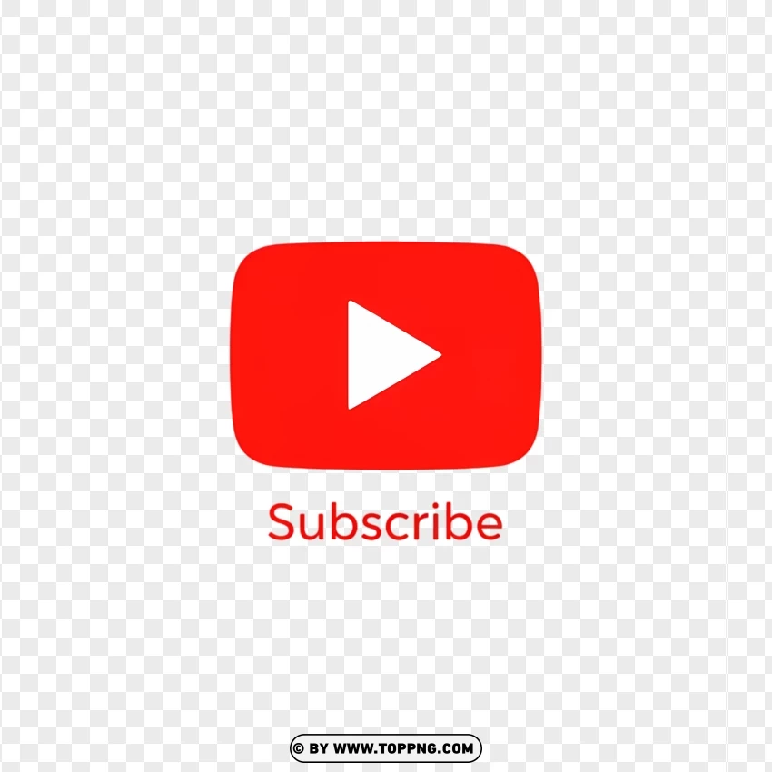 Flat Red Youtube Subscribe Logo PNG Transparent Background