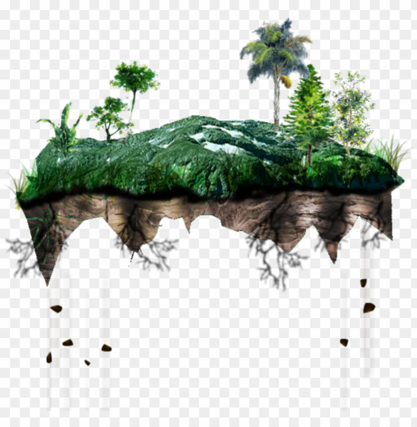 floating island PNG image with transparent background | TOPpng