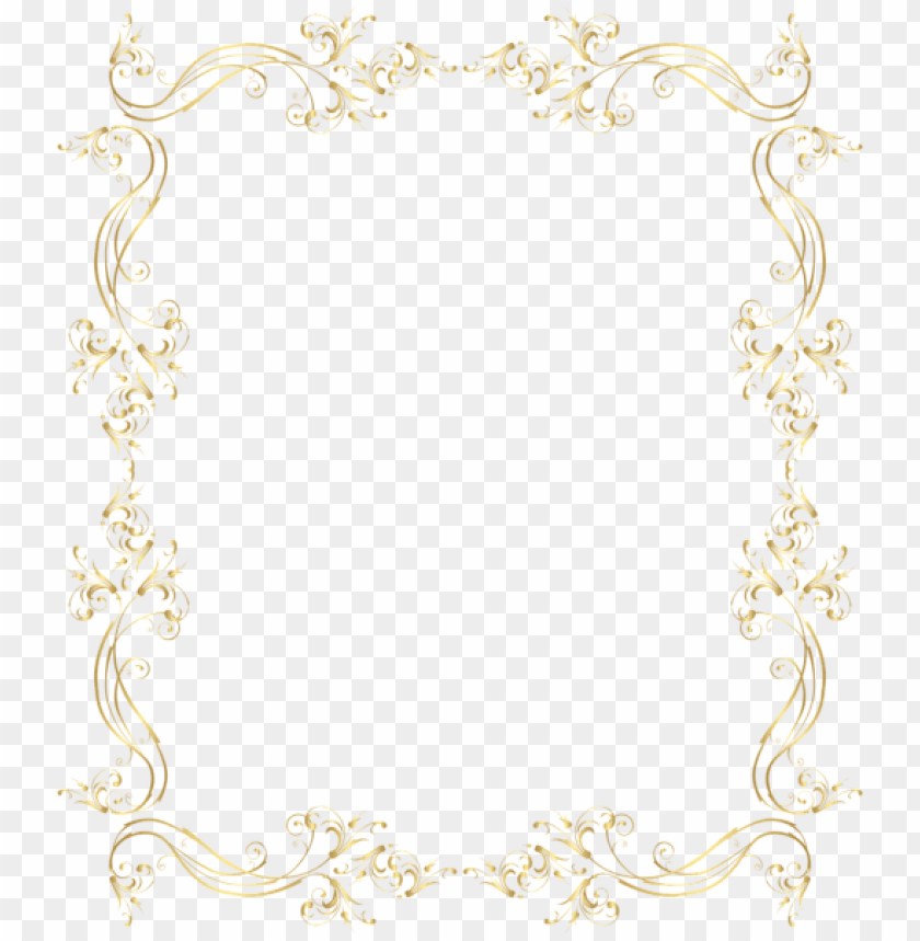 floral border frame png gold