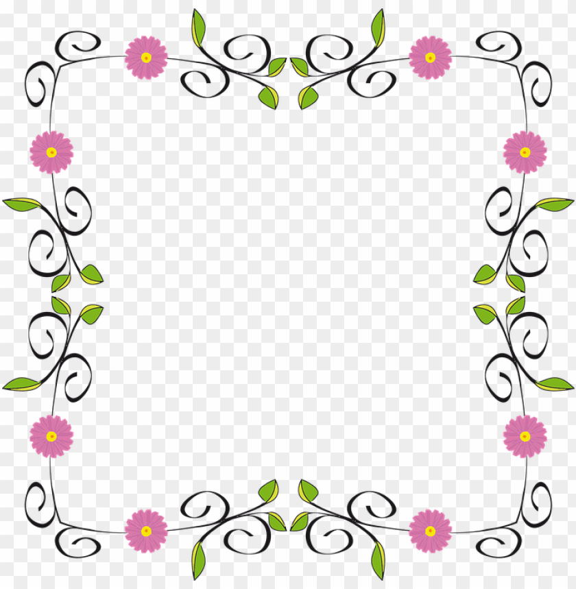 floral, flower, flourish, border, frame, abstract, - png flower design for border PNG image with transparent background@toppng.com
