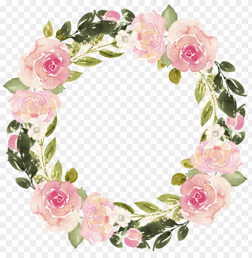free PNG floral garland png - watercolor flower wreath png free PNG image with transparent background PNG images transparent