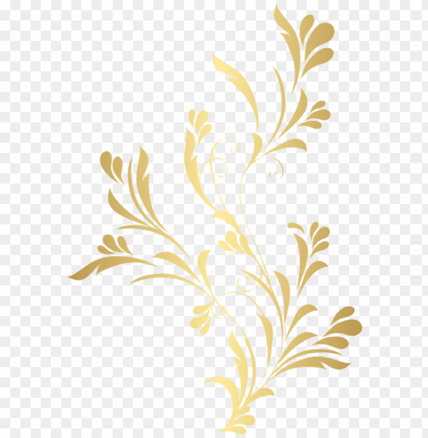 floral gold element png