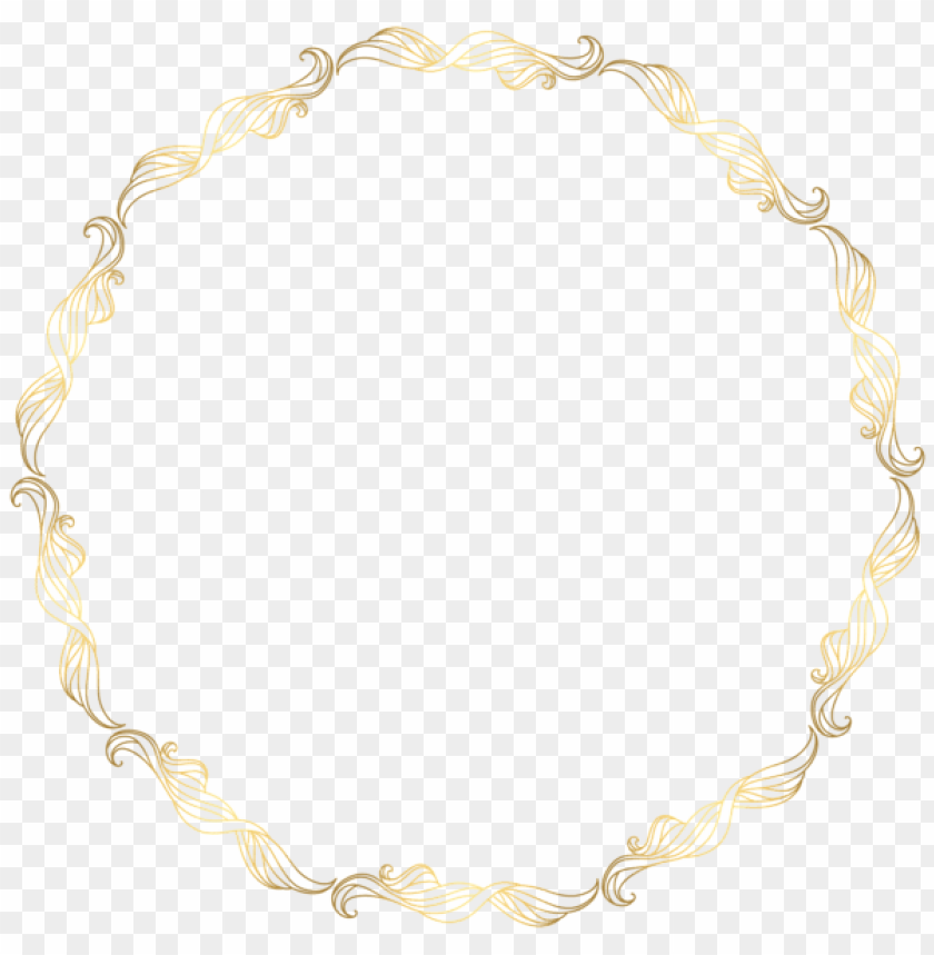 floral gold round border transparent